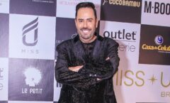 Ex-Fazenda Jakelyne Oliveira exibe elegância ao lado do Missólogo Evandro Hazzy durante o Miss Universo Brasil 2023