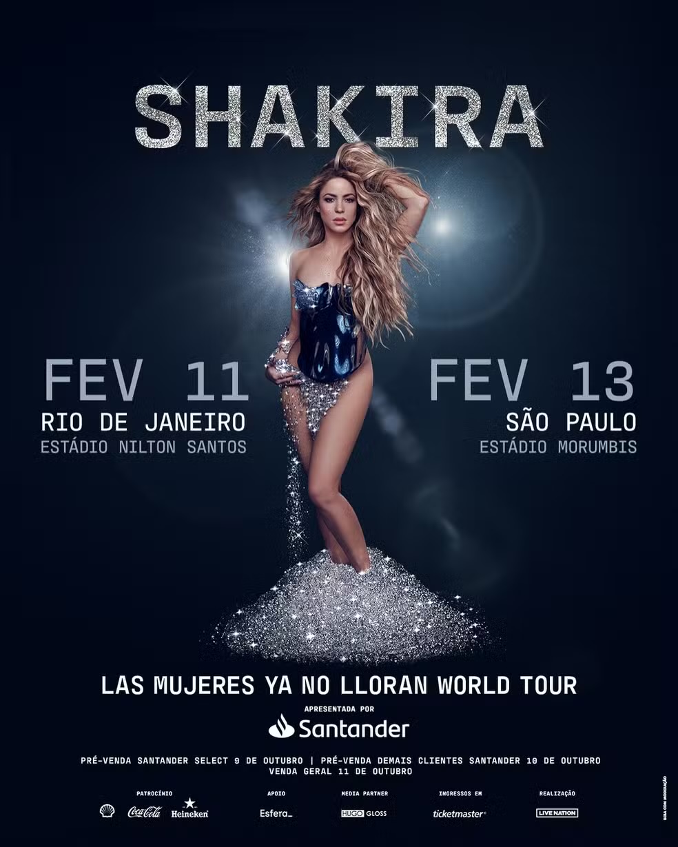 Shakira confirma dois shows no Brasil!