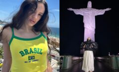 Rosalía é vista aproveitando a noite na Pedra do Sal, no Rio de Janeiro