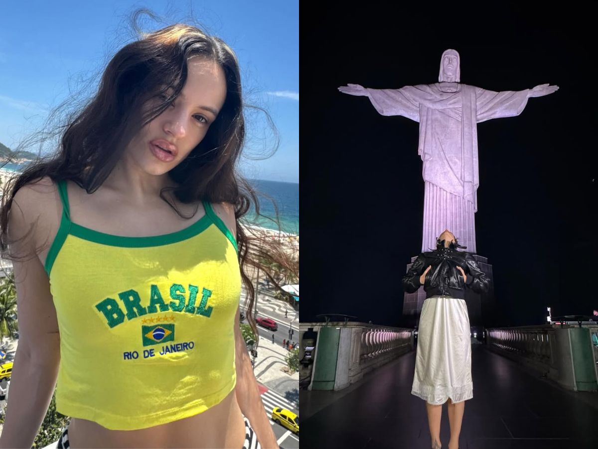 Rosalía é vista aproveitando a noite na Pedra do Sal, no Rio de Janeiro